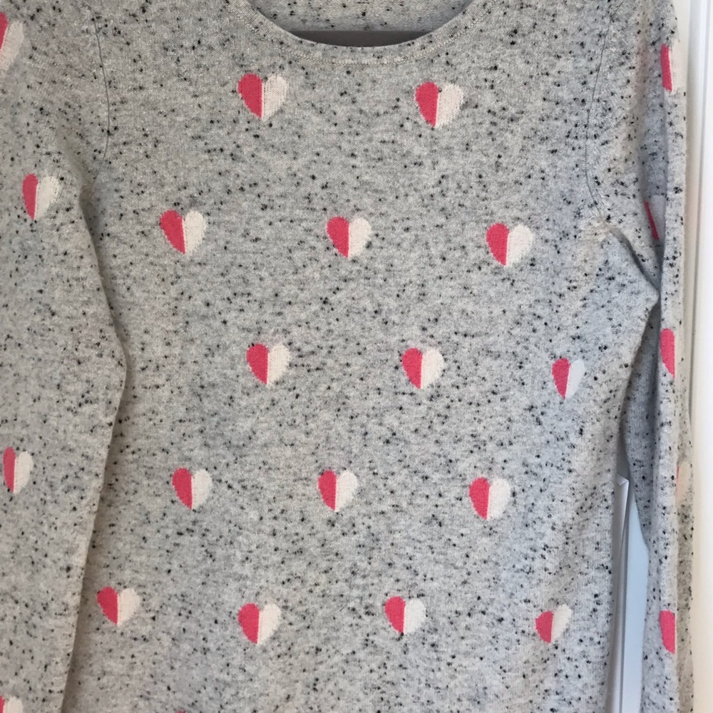 Talbots cashmere sweater with hearts. Size small